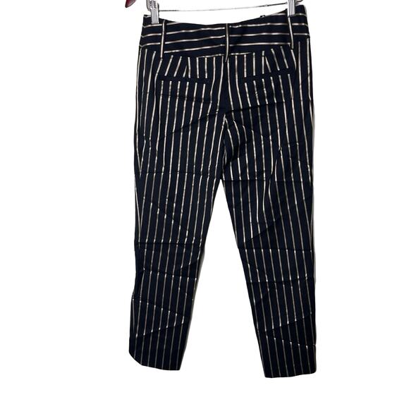 New Alice + Olivia black gold stripe mid rise ankle zip pants sz 2 - Picture 3 of 10